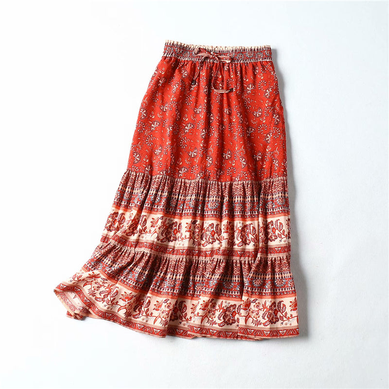 Hippie Queen Floral A-Line Boho Skirt [Spirit and Rebel]   