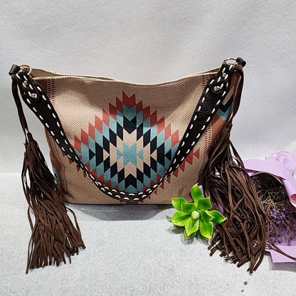 Limited Edition Boho Haven Tassel Shoulder Bag [Spirit and Rebel] Beige  