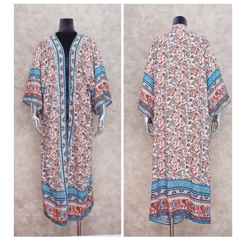 Wanderlust Boho Half Sleeve Kimono Beach Cover Up [Spirit and Rebel]   