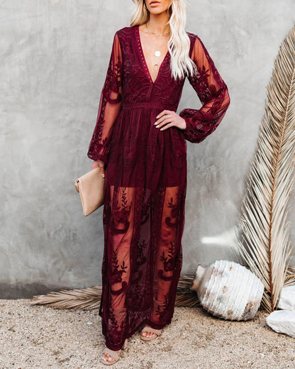 Mystical Moonlight Lace Boho Maxi Dress [Spirit and Rebel]   