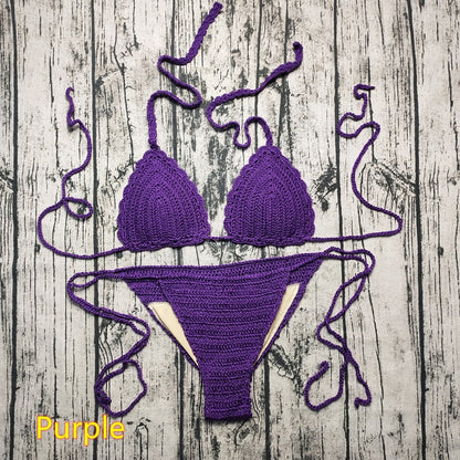 Sunkissed Sunset Handmade Crochet Boho Bikini [Spirit and Rebel] Purple S 