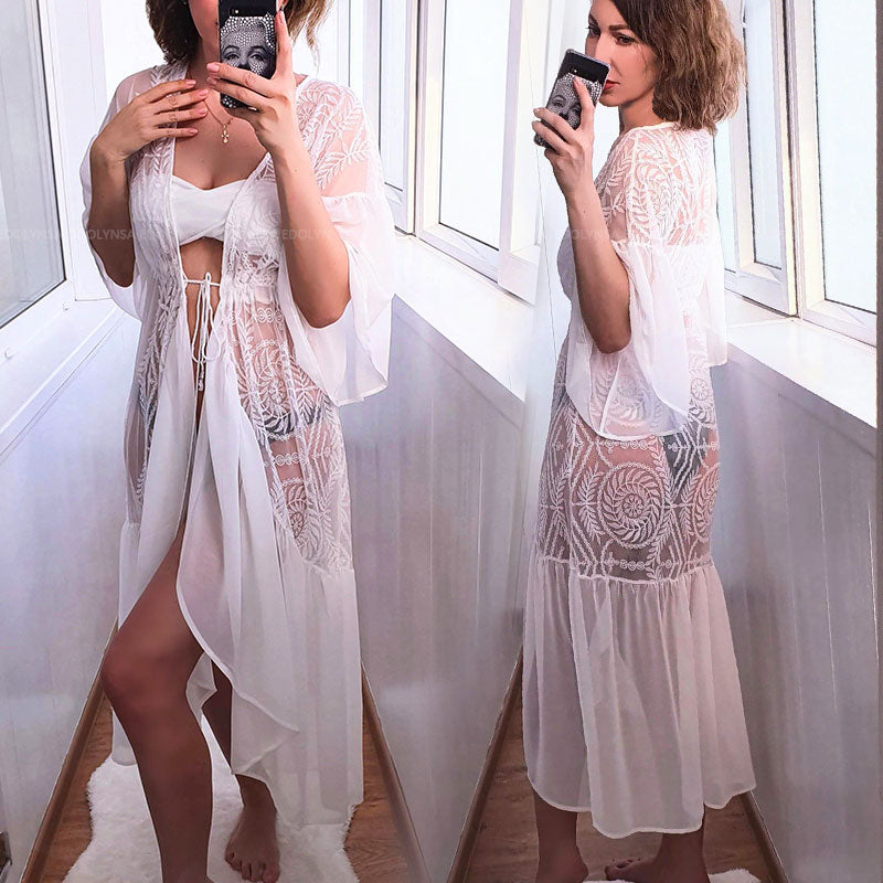 Wanderlust Boho Half Sleeve Kimono Beach Cover Up [Spirit and Rebel]   