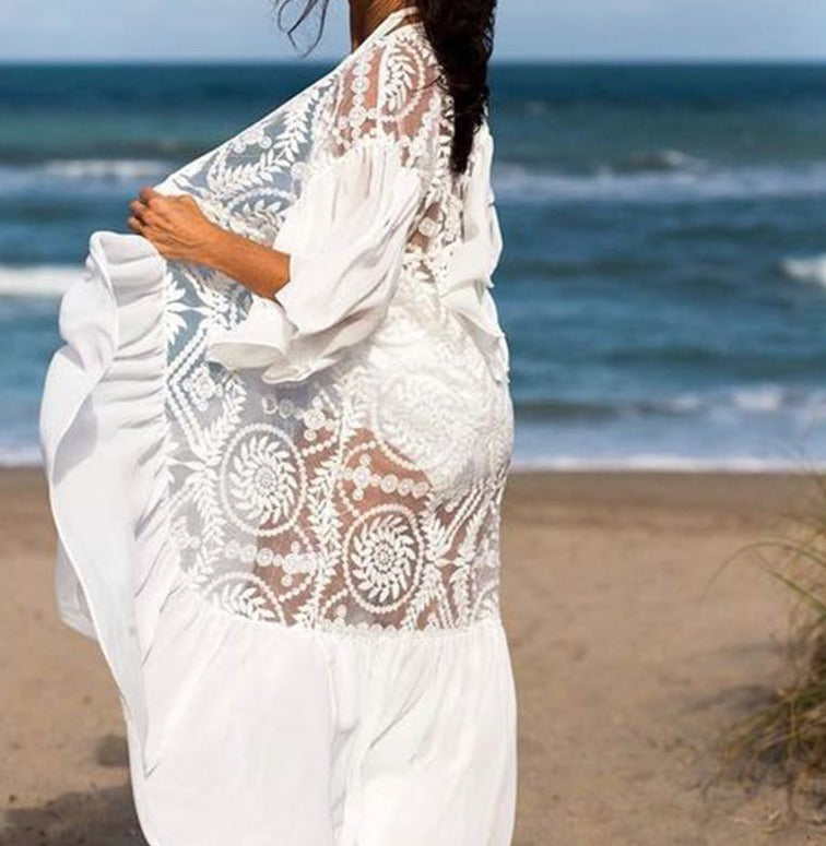 Wanderlust Boho Half Sleeve Kimono Beach Cover Up [Spirit and Rebel]   