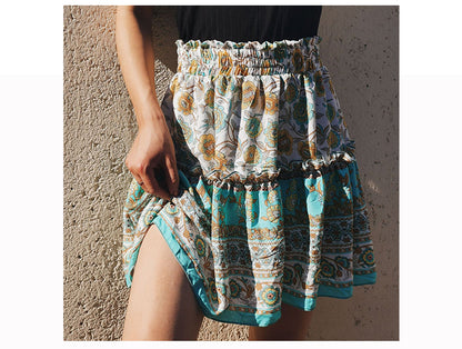 Breezy Boho Mini Skirt [Spirit and Rebel]   