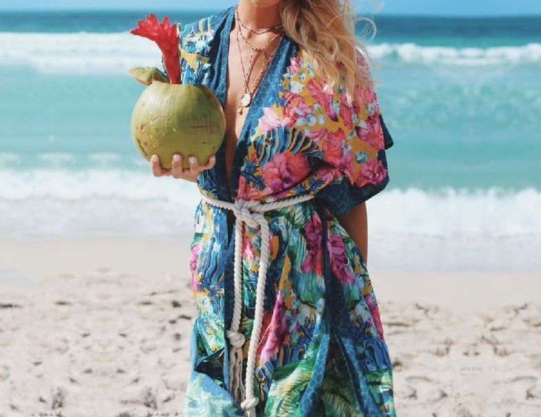 Wanderlust Boho Half Sleeve Kimono Beach Cover Up [Spirit and Rebel]   