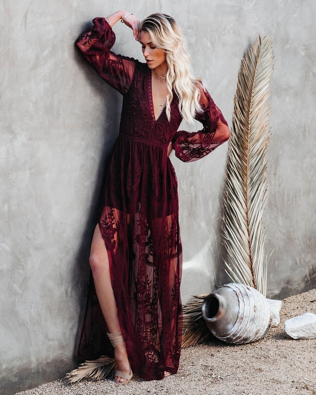 Mystical Moonlight Lace Boho Maxi Dress [Spirit and Rebel]   