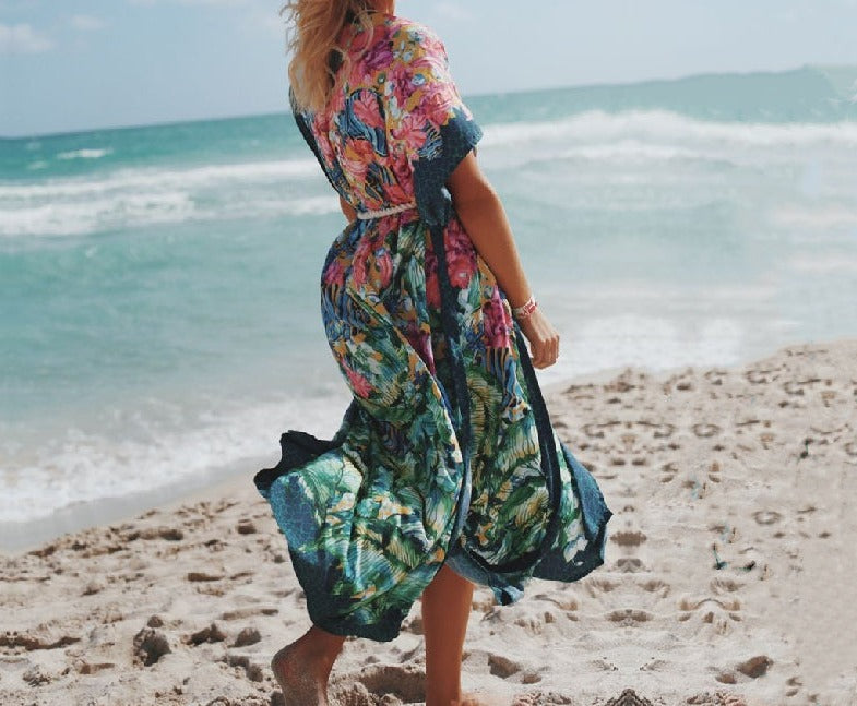 Wanderlust Boho Half Sleeve Kimono Beach Cover Up [Spirit and Rebel]   