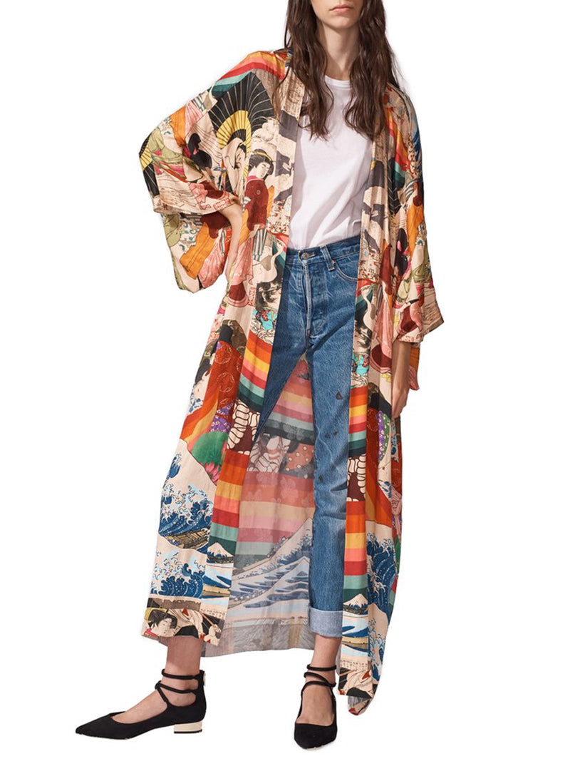 Wanderlust Boho Half Sleeve Kimono Beach Cover Up [Spirit and Rebel]   