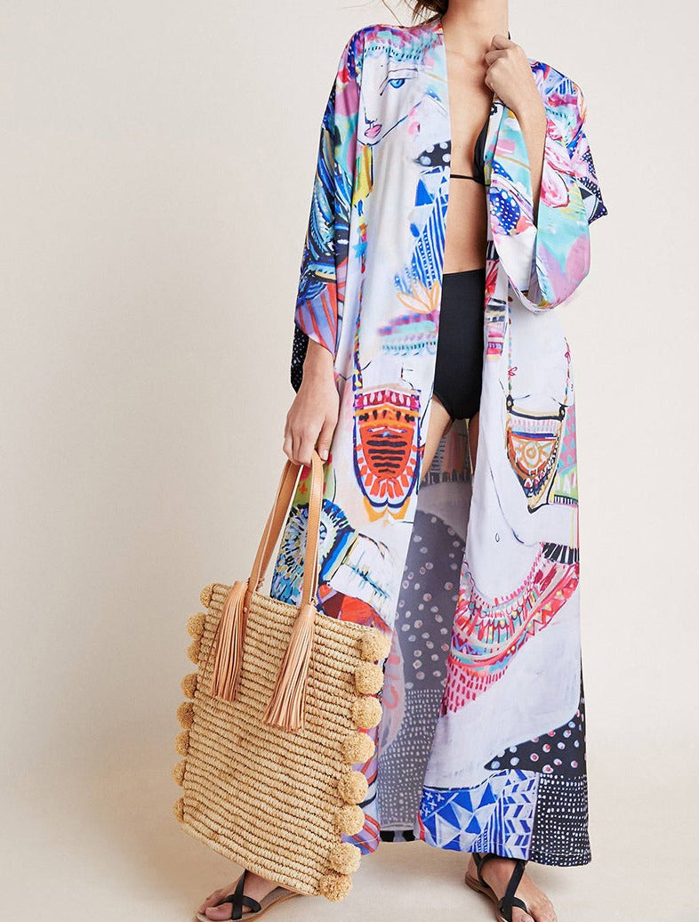 Wanderlust Boho Half Sleeve Kimono Beach Cover Up [Spirit and Rebel]   