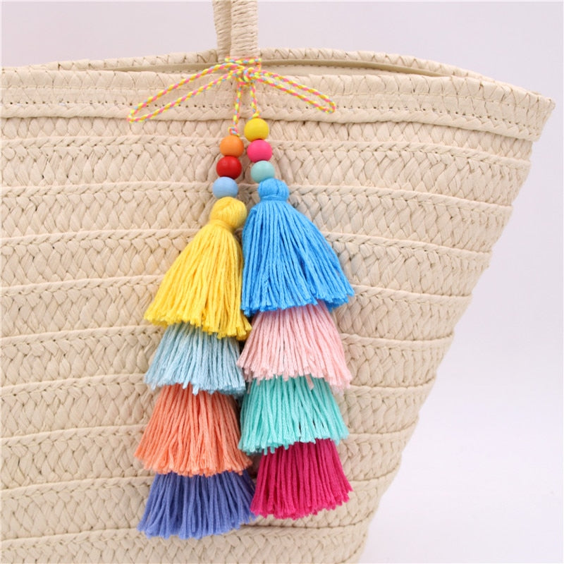 Spirit and Rebel Boho Pompom Keychain [Spirit and Rebel] E1062  