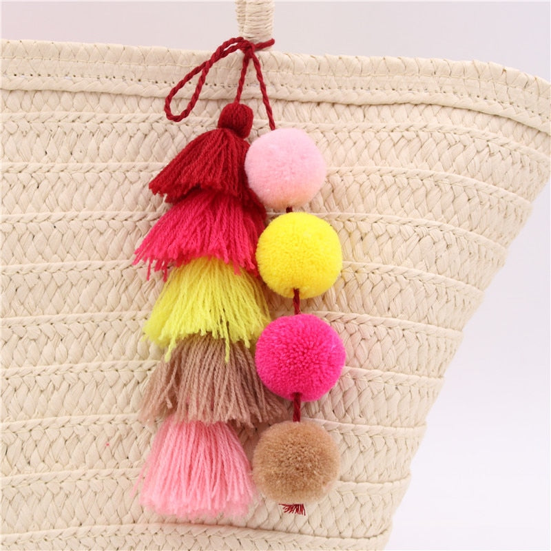 Spirit and Rebel Boho Pompom Keychain [Spirit and Rebel] E513  