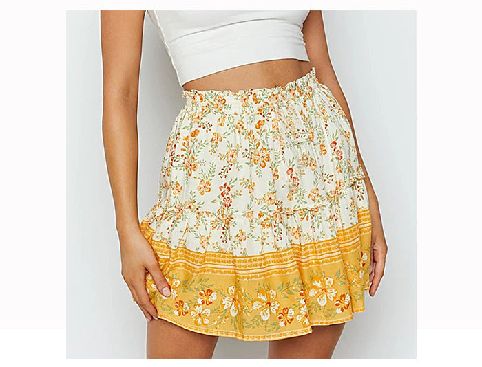 Breezy Boho Mini Skirt [Spirit and Rebel]   