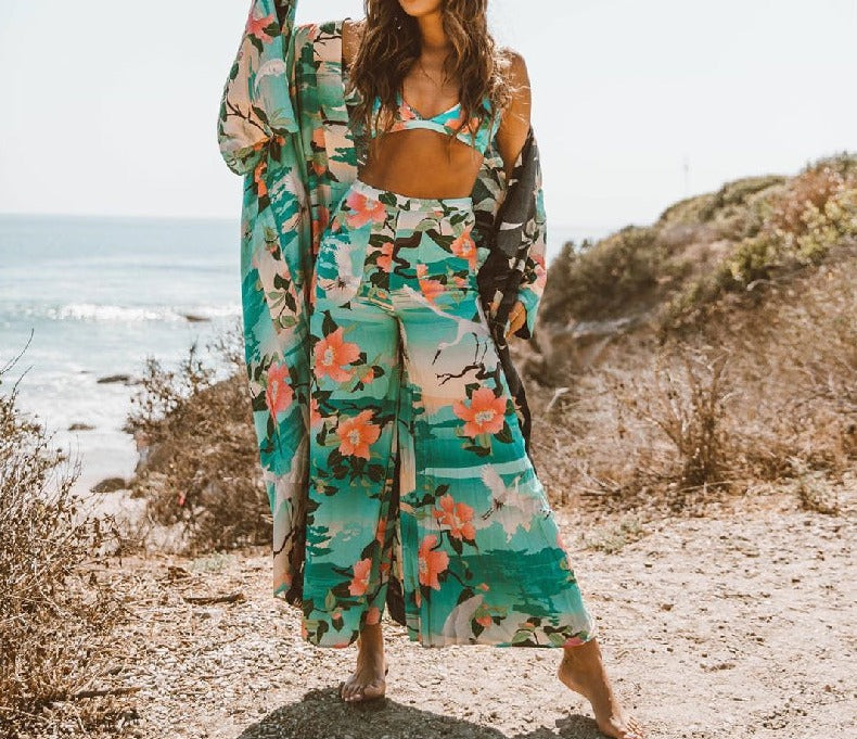 Wanderlust Boho Half Sleeve Kimono Beach Cover Up [Spirit and Rebel]   