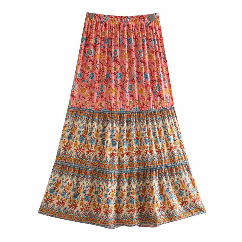 Free Spirit Floral Boho Maxi Skirt [Spirit and Rebel]   