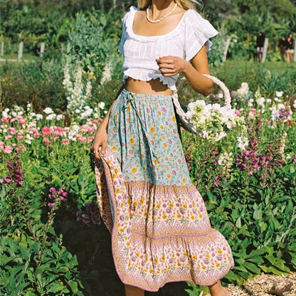 Free Spirit Floral Boho Maxi Skirt [Spirit and Rebel]   