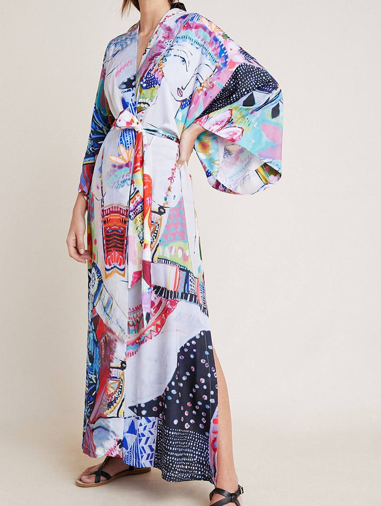 Wanderlust Boho Half Sleeve Kimono Beach Cover Up [Spirit and Rebel]   