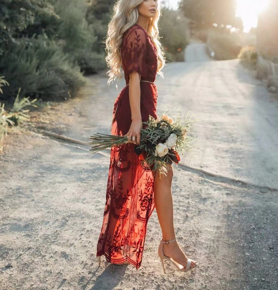 Lace Goddess Boho Maxi Dress [Spirit and Rebel]   