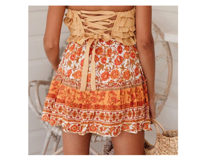 Breezy Boho Mini Skirt [Spirit and Rebel]   