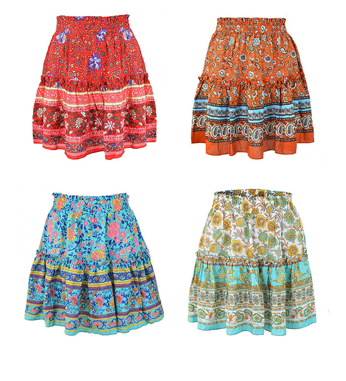 Breezy Boho Mini Skirt [Spirit and Rebel]   