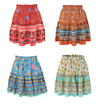 Breezy Boho Mini Skirt [Spirit and Rebel]   