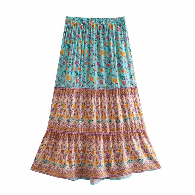 Free Spirit Floral Boho Maxi Skirt [Spirit and Rebel]   