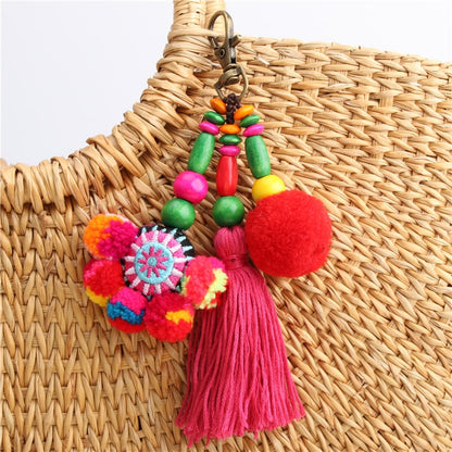 Cute Boho Pompon Bag Pendant [Spirit and Rebel] E1598  