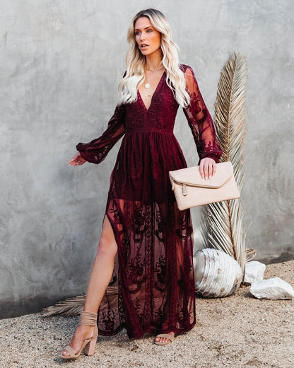 Mystical Moonlight Lace Boho Maxi Dress [Spirit and Rebel]   