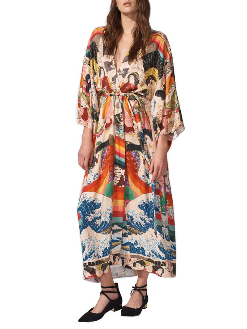 Wanderlust Boho Half Sleeve Kimono Beach Cover Up [Spirit and Rebel]   