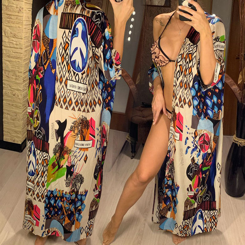 Wanderlust Boho Half Sleeve Kimono Beach Cover Up [Spirit and Rebel]   