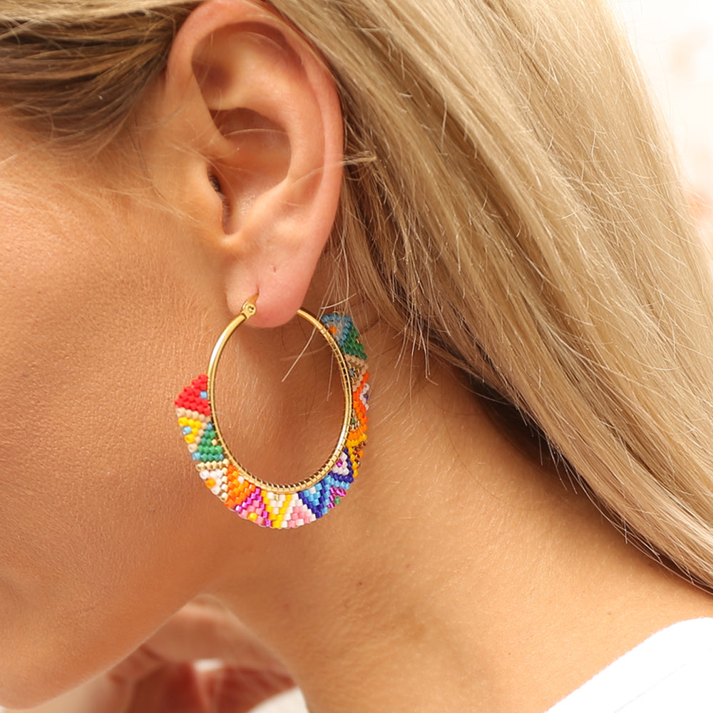 Boho Rainbow Hoop Earrings [Spirit and Rebel]   