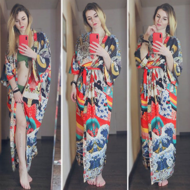 Wanderlust Boho Half Sleeve Kimono Beach Cover Up [Spirit and Rebel]   