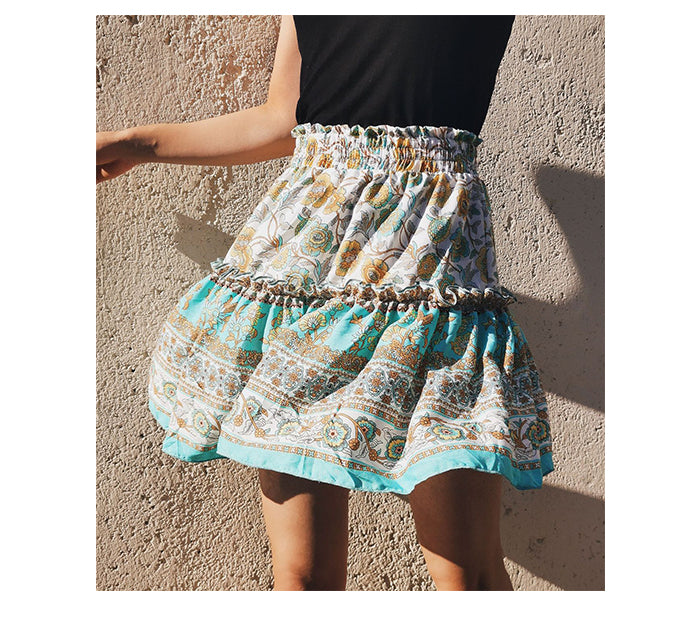 Breezy Boho Mini Skirt [Spirit and Rebel]   