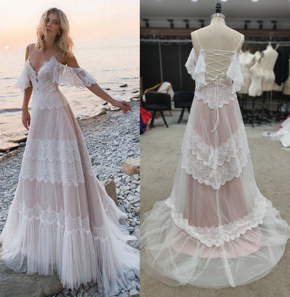 Sunset Love Lace Wedding Dress [Spirit and Rebel]   