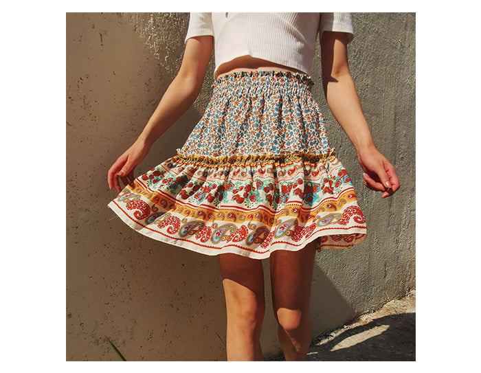 Breezy Boho Mini Skirt [Spirit and Rebel]   