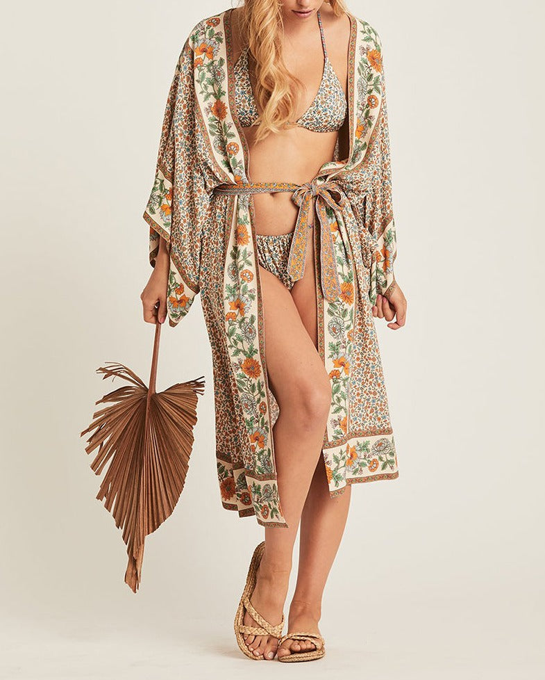 Wanderlust Boho Half Sleeve Kimono Beach Cover Up [Spirit and Rebel]   