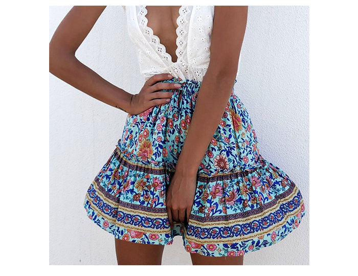 Breezy Boho Mini Skirt [Spirit and Rebel]   