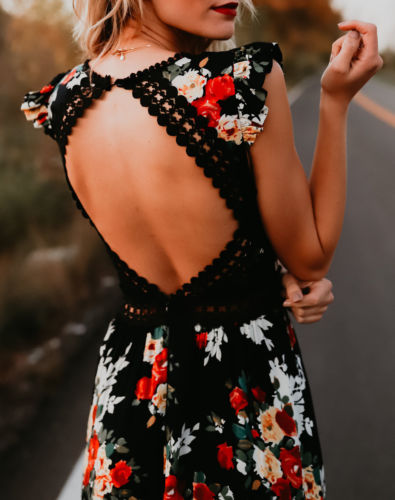 Bohemian Blossom Floral Open Back Boho Maxi Dress [Spirit and Rebel]   