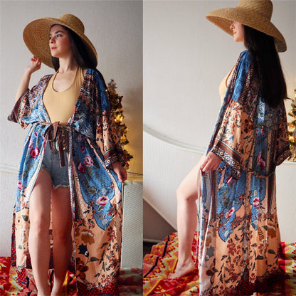 Wanderlust Boho Half Sleeve Kimono Beach Cover Up [Spirit and Rebel]   