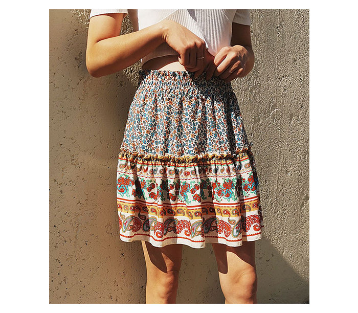 Breezy Boho Mini Skirt [Spirit and Rebel]   