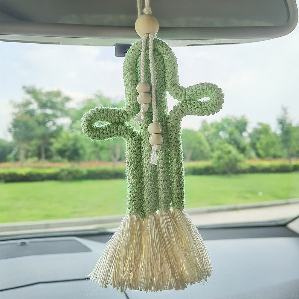 Cute Cactus Boho Macrame Hanging Pendant [Spirit and Rebel]   