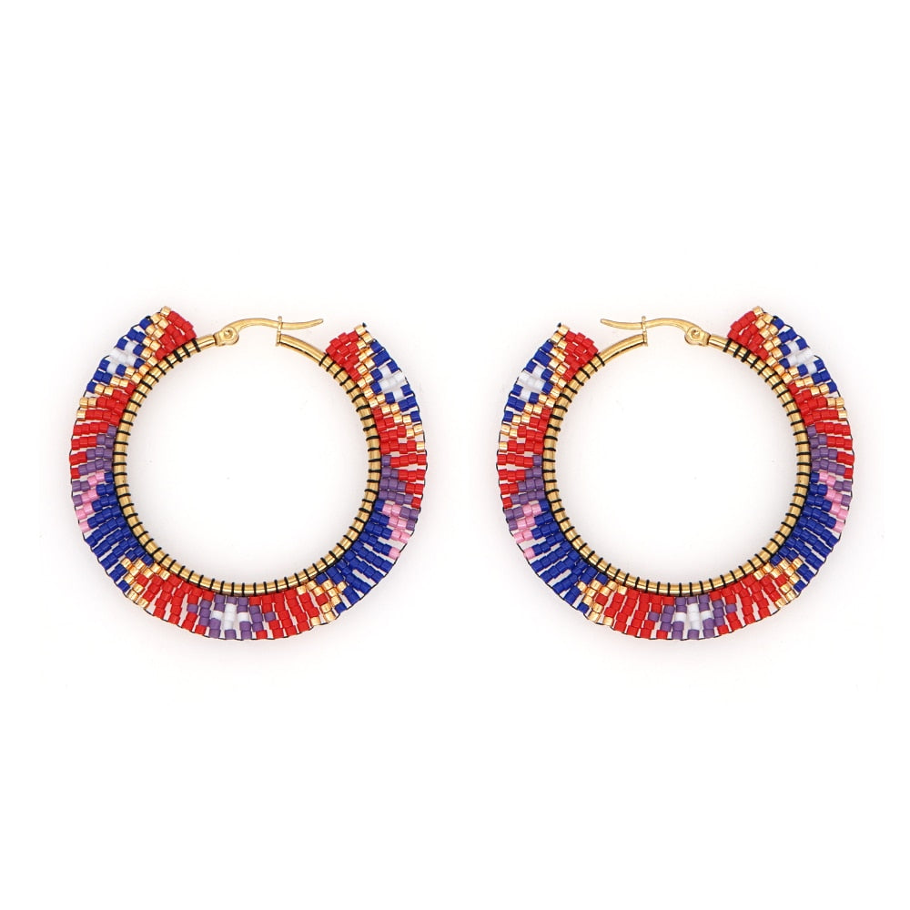 Boho Rainbow Hoop Earrings [Spirit and Rebel] MI-E200074A-02  