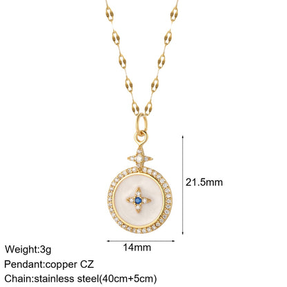 Enchanting Evil Eye Boho Necklace [Spirit and Rebel] Gold/White  