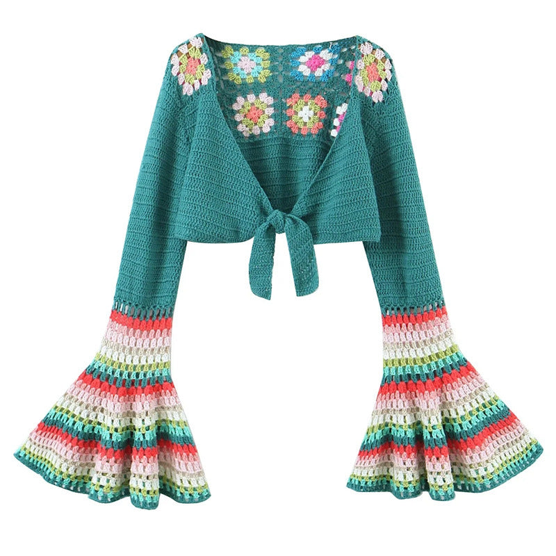 Spirit and Rebel Multicolor Handmade Crochet Cardigan [Spirit and Rebel]   