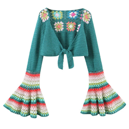 Spirit and Rebel Multicolor Handmade Crochet Cardigan [Spirit and Rebel]   