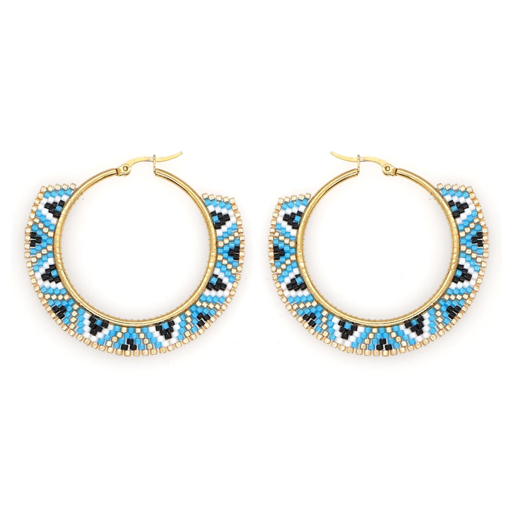 Boho Rainbow Hoop Earrings [Spirit and Rebel] MI-E200073A  