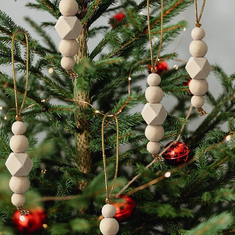 Bohemian Wooden Beads String Christmas Pendants [Spirit and Rebel]   