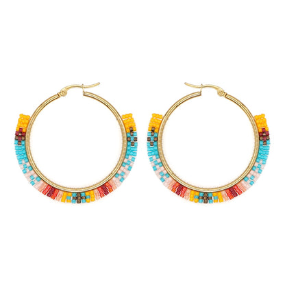 Boho Rainbow Hoop Earrings [Spirit and Rebel] MI-E200134A  