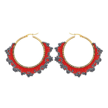 Boho Rainbow Hoop Earrings [Spirit and Rebel] MI-E190035  