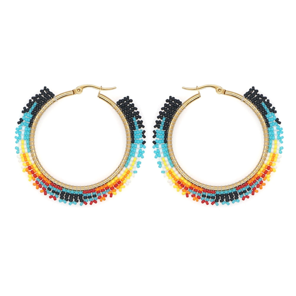 Boho Rainbow Hoop Earrings [Spirit and Rebel] MI-E210056A  