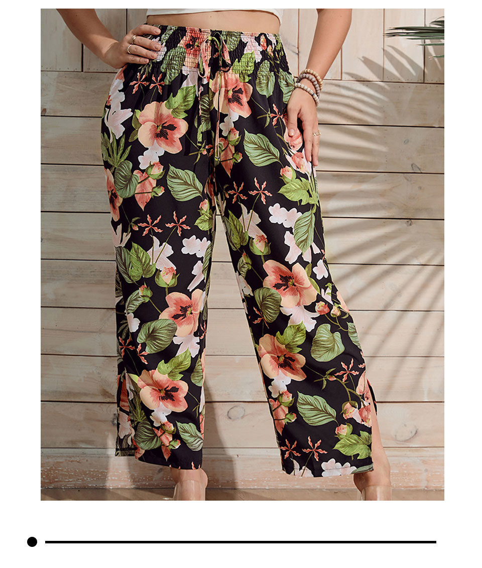 Floral Boho Plus Size Pants [Spirit and Rebel]   